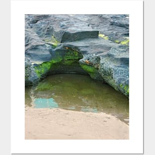 Rock pool and rocks Posters and Art